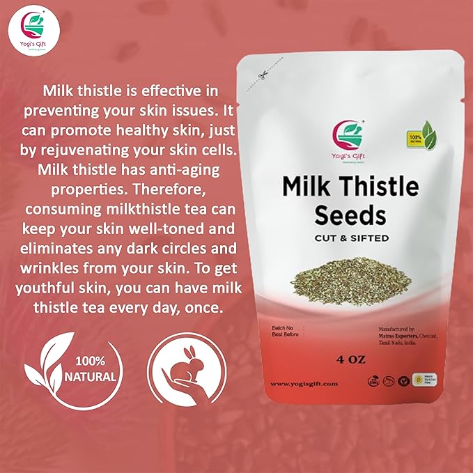 Milk Thistle Tea (Seeds) 4oz | Promotes Liver Health | Loose Bulk Bag | by Yogi's Giftยฎ