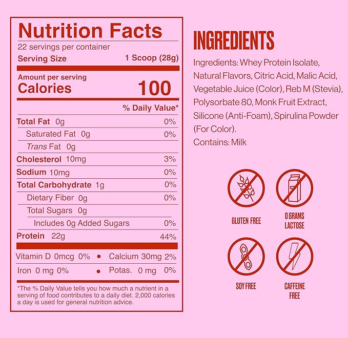 SEEQ Clear Whey Isolate Protein Powder, Fruit Punch, 22 Servings, 22g Protein Per Serving, Sugar-Free, Keto-Friendly, Soy-Free Clear Protein Powder, Juice-Like Protein