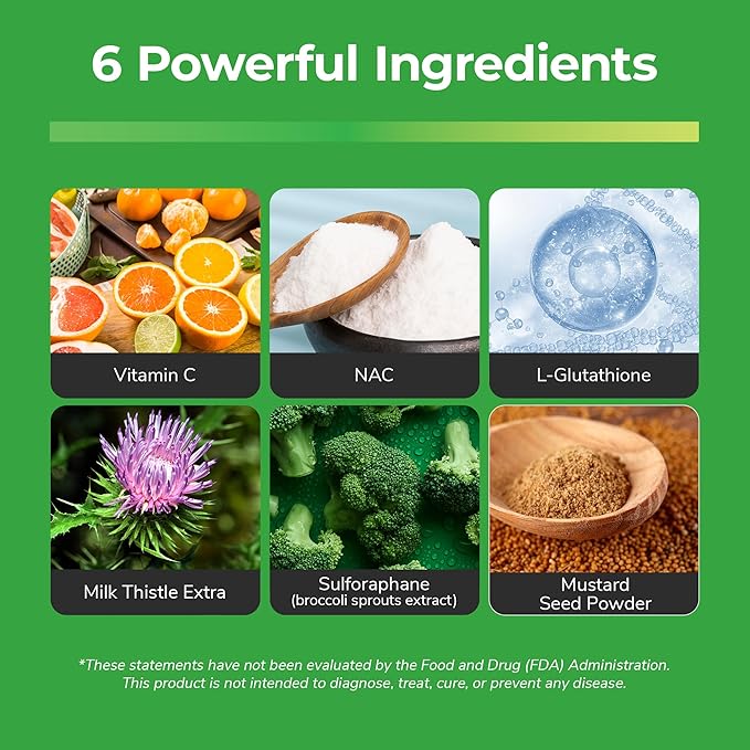 Vital Detox Liver Supplement - First Enzyme-Focused Liver Health Formula - Contains NAC with Milk Thistle, Sulforaphane, and More, 30 Servings