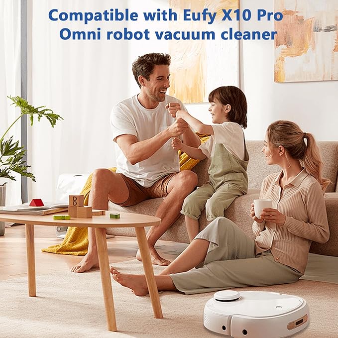 23 Pack X10 Pro Omni Replacement Parts for Eufy X10 Pro Omni Robot Vacuum, 1 Main Brush, 4 Hepa Filters, 4 Side Brushes, 6 Mop Pads, 6 Dust Bags, 1 Screwdriver 1 Cleaning Brush