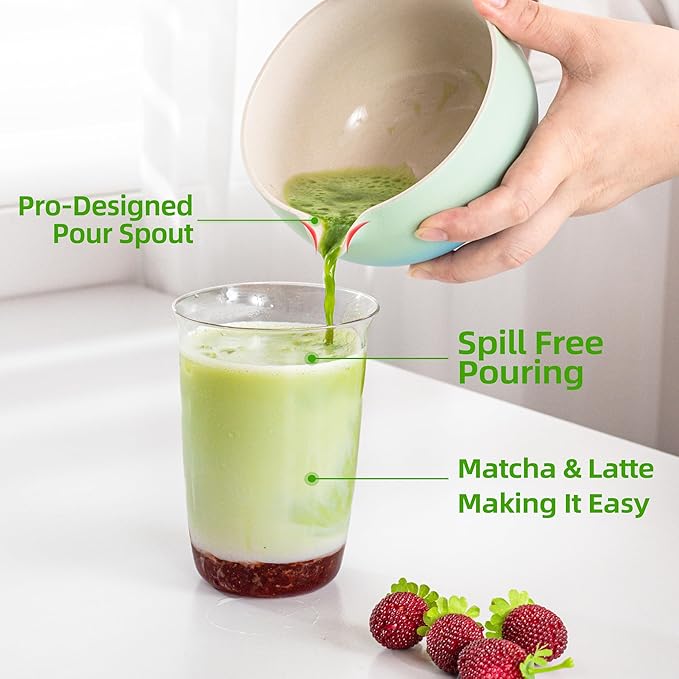 TEANAGOO Matcha Whisk Set Blue,Ceremony Matcha Set,Matcha Kit Grident Blue,Matcha Tea Set for Making Breakfast/Latte,Matcha Whisk Set and Bowl with All Accessories,Gift for Matcha Lover