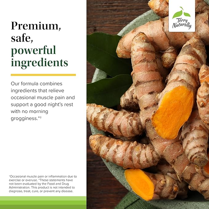 Terry Naturally Curamin Nighttime - Curcumin & DLPA Capsule - Non-GMO Supplement to Support Healthy Sleep & Relaxation - Herbal Supplement with Melatonin - 60 Capsules