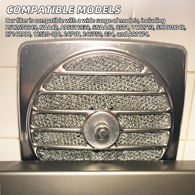 (3-Pack) Calvana 9-1/2" Round x 3/32" Aluminum Grease Filters with Center Hole, Range Hood Filter, Kitchen Exhaust Fan Filters Replacement