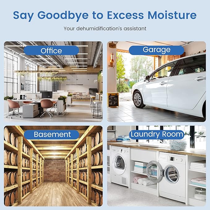 3,500 Sq.Ft Most Efficient Energy Star 2024 Dehumidifier, Vellgoo Max 60 Pint/D (Standard 35 Pint/D) Compressor Dehumidifier with Drain Hose, Intelligent Humidity Control for Basement, Home, Bedroom