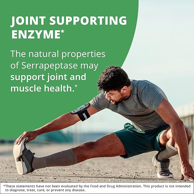 NutraMedix Serrapeptase Supplement with Proteolytic Digestive Enzymes for Women & Men - Inulin Prebiotic Fiber for Gut Health & Joint Support - Dairy, Soy & Gluten-Free (120 Capsules)