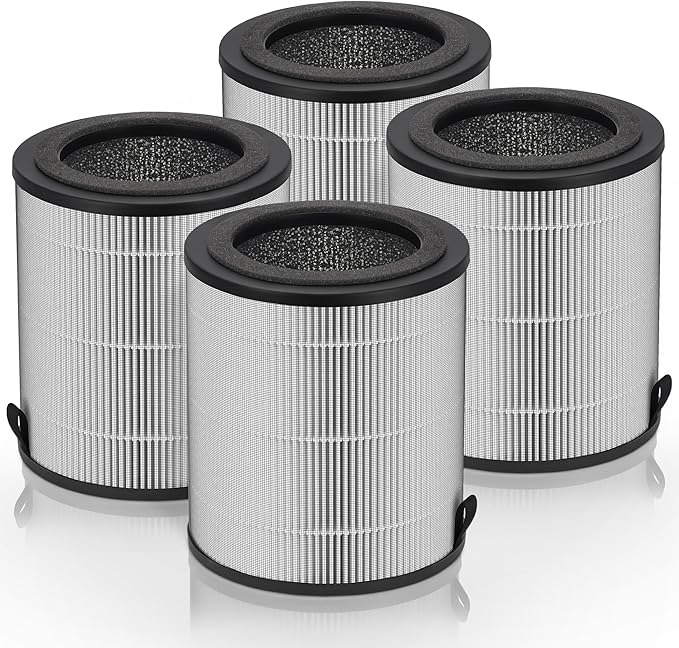 JF 100 Replacement Filter Compatible with Jafanda Air Puri-fier Filter JF100, 3-Stage Filtration with High-Efficiency Activate Carbon, Compare to Part# JF100-RF, 4-Pack