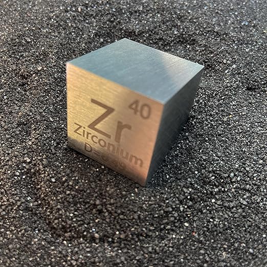 Zirconium Cube - Metal Element Cubes - Laser Engraved Density Cube Set for a Periodic Table of Elements Collection - (Zirconium, 1 inch)