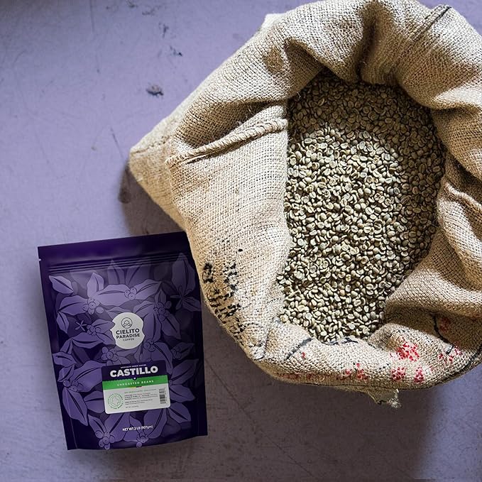 2 Lb, Fresh Single Origin Unroasted Green Coffee Beans, Specialty Grade From Huila Colombia, Direct Trade (Castillo Varietal)