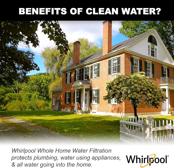 Whirlpool 5-Micron CTO Replacement Water Filter WHKF-WHWC, 10 x 2.5 inch Carbon Wrap Cartridge Reduces Chlorine Taste & Odor, NSF Certified for Whole House Sediment and Drinking Filtration System