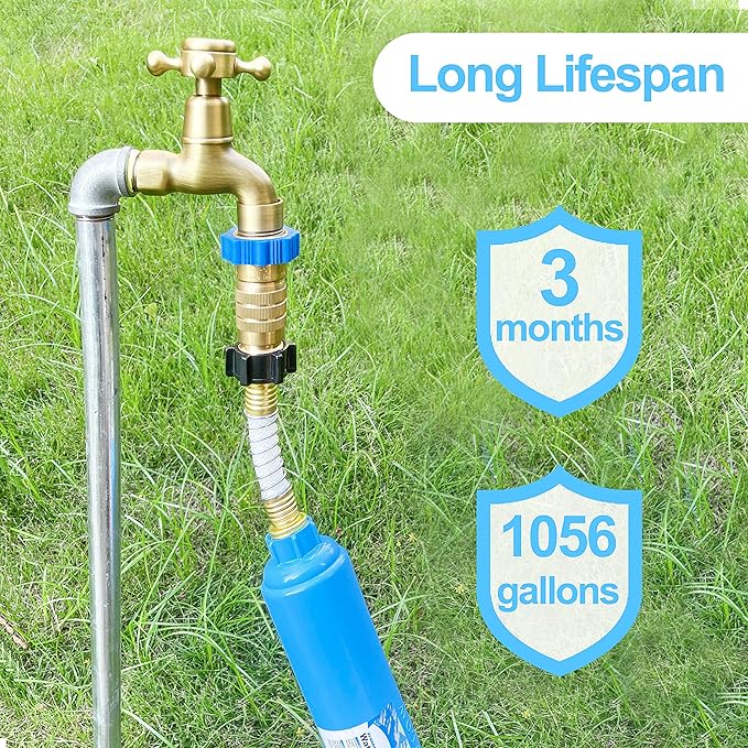 RV Inline Water Filter, NSF Certified, 20 Microns Camper Water Filter, Reduces Bad Taste, Odors, Chlorine, Sands, Ideal for RV, Garden, Pets and Marine, 4 Pack