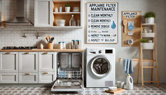 Appliance Filter Maintenance: The Dishwasher + Washer Routine That Prevents Odor, Residue, and Clogs