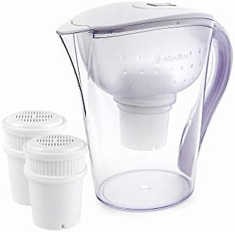 AquaBliss Replacement Water Filter Cartridges – XL 2 Times Longer Lasting, Purifying Water Filters Deliver Clean Tasting Drinking Water Free from Harmful Disinfectants & Sediment. 3-Pack (AB-FWPC)