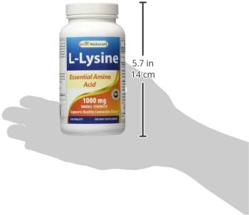 Best Naturals L-Lysine 1000mg 180 Tablets - Double Strength Lysine for stronger immune health & cold sores