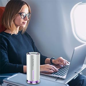 Portable Air Purifier for Car,Timeage Air Ionizer with HEPA Filter,UVC Light, Negative Ion,helps Remove Smoke Odor Pollen Allergens,Metal Enclosure,Silver