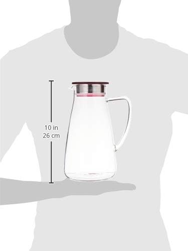 FORLIFE Flask Glass Iced Tea Jug 64oz, Cranberry