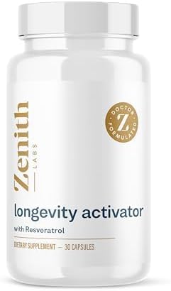 Zenith Labs Longevity Activator Anti-Aging Supplement Dietary Supplement, Natural Antioxidants with Resveratrol - Supports Immune Function and Healthy Memory
