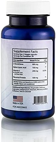 Relumins Advanced White Glutathione Capsules - Max Strength Brightening Supplement with ALA, Placenta, Rose HIPS & Vitamin C - Fights Oxidative Stress, Supports Collagen & Youthful Skin - 10 Bottles