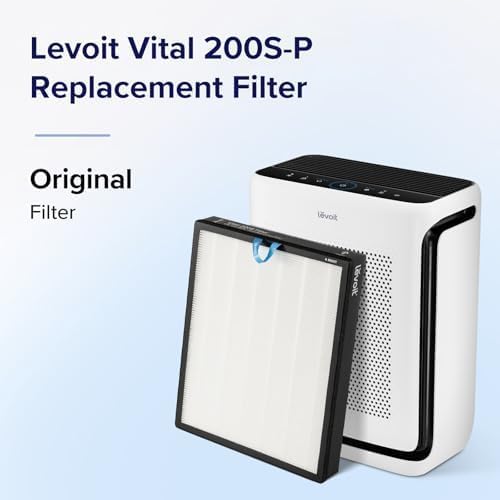 LEVOIT Vital 200S-P Replacement Filter,Genuine Air Purifier Filters, Supports HEPA Sleep Mode, High-Efficiency Activated Carbon for Removal of Smoke, Odor, Allergens, Pollen, Vital 200S-RF, 1 Pack