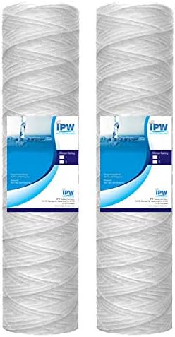 IPW Industries Inc. - 2-Pack 5-Micron String Wound Sediment Filter - Universal Whole House Water Filter Cartridge Replacements for EcoPure EPW2S-WH