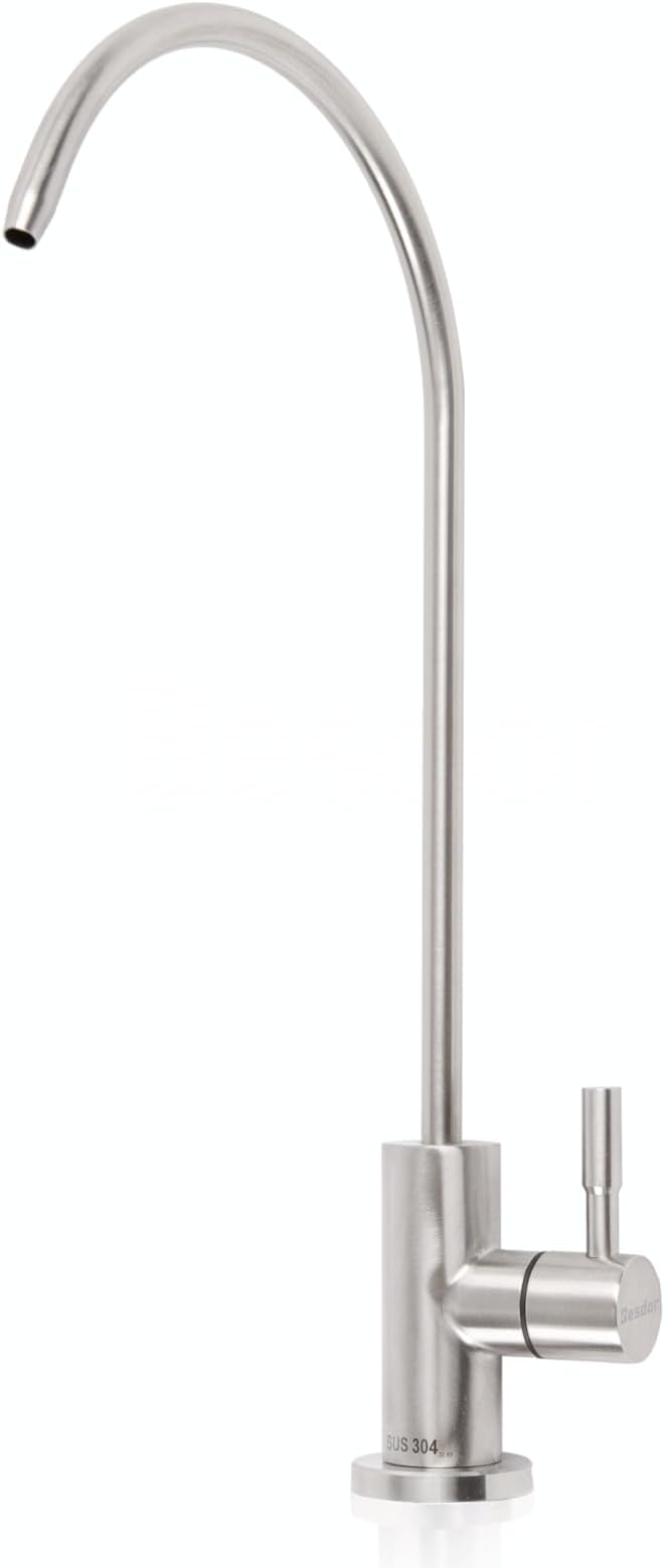 Drinking Water Faucet, Filtered Water RO Reverse Osmosis Faucet for Kitchen Sink, Non-Air Gap Lead-Free, 304 Stainless Steel, Brushed Nickel, WF2