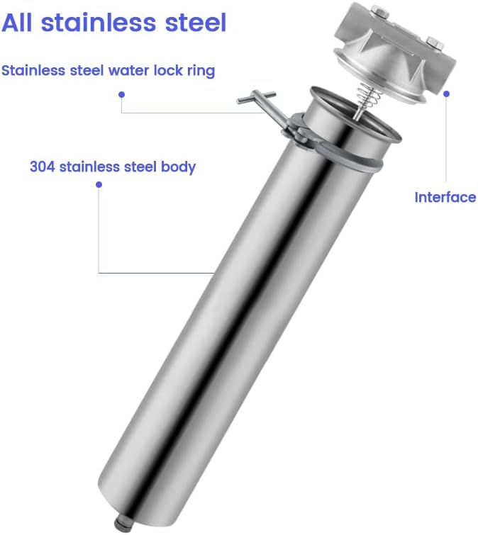Amwater 304 Stainless Steel Filter Housing for Filter Cartridge, Water Filter Housing for Whole House Water Purification of Stainless Steel 304 (20" C Housing-1 NPT)
