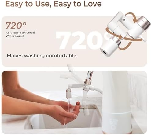 Waterdrop BFC1 Skincare Filter, Bathroom Sink Filter Water Faucet for Skin, Countertop Water Filter, SGS Certified, Reduce 99% Chlorine, Nanoscale Deep Clean, Hydrate Deeply