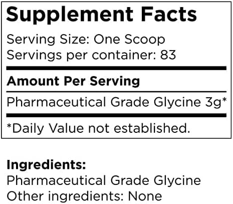 Centenarius Nutrition Glycine Powder 250g | Non-Essential Amino Acids Supplement for Post Workout Muscle Recovery, Digestion, Sleep Aid + More - Vegan, Additive-Free, Third-Party Tested