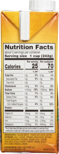 Simply Asia Japanese Inspired Ramen Soy Ginger Chicken Broth, 26 fl oz (Pack of 2)