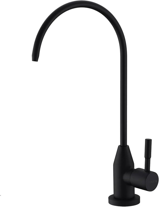 Drinking Water Faucet, Black RO Faucet Modern for Under Sink Water Filter System Non-Air Gap 360-degree Swivel Spout