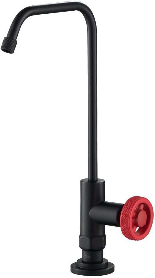 KRAUS Urbix 100% Lead-Free Kitchen Water Filter Faucet in Matte Black/Red, FF-101MBRD