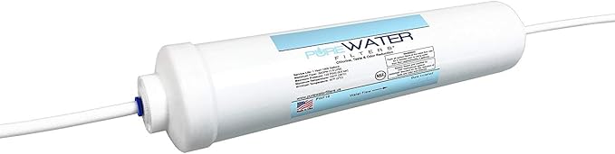 Inline Water Filter Kit for Ice Makers with 1/4" Tubing and a T-Connector