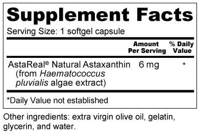 Wellness Resources Astaxanthin 6mg 90 caps AstaReal for Eyes, Skin, Immunity - USA Grown Natural Astaxanthin, Non-GMO