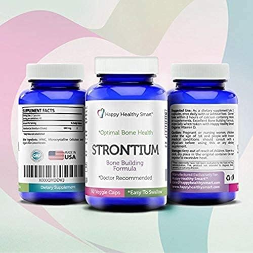 #1 Strontium Bone Healthy Supplement Recommended By Doctors Worldwide 90, Easy To Swallow Veggie Caps Made In The USA