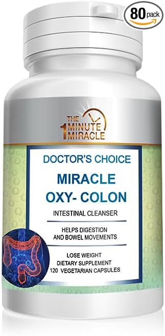The One Minute Miracle Oxy-Colon Cleanse Vegan Colon Cleanser - 120 Vegatarian Capsules.