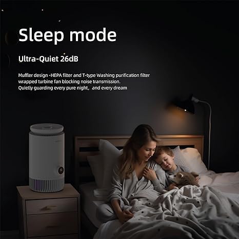 2-in-1 Humidifier and Air Purifier Combo, Mistless Evaporative Humidifier and HEPA Filter Air Purifier, Silent, WIFI Smart for Bedroom, White