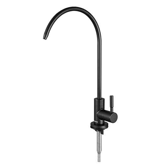 RO Water Filter Faucet Non-Air-Gap Drinking Water Beverage Faucet for Reverse Osmosis Systems Water Filtration System 304 Stainless Steel (Matte Black)