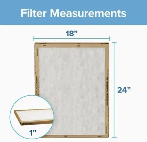 Filtrete 18x24x1 Air Filter, 3M MERV 1 HVAC AC Furnace Filter Replacement, 6-Pack (Actual Size 17.81x23.81x0.88 in)