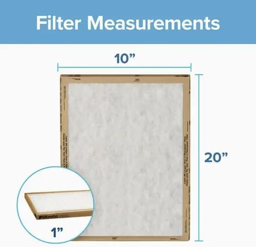 Filtrete 10x20x1 Air Filter, 3M MERV 1 HVAC AC Furnace Filter Replacement, 6-Pack (Actual Size 9.81x19.81x0.88 in)