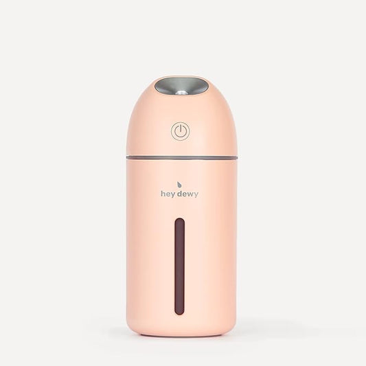 Hey Dewy Wireless, Rechargeable, Self-Care, Skin-Nourishing, Hydrating, Portable Cool Mist Humidifier (Blush)