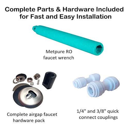 Airgap RO Faucet Reverse Osmosis Drinking Water Filtration System Water Dispenser Spout (Chrome) with Pre-Inserted Tubing and Faucet Wrench. Vase Style. NSF Certified.