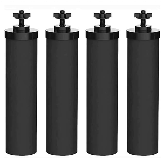 Water Filter Replacement Compatible with Big Berkey® Gravity Filter System Parts and Accessories, NSF/ANSI 42&372 Certified (4 Pack) BB9-2® Black Water Filters Cartridges