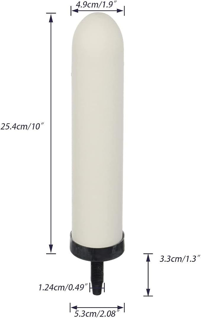 HUI NING 10-inch Replacement Ceramic Filter Candle with Activated Carbon for Countertop Gravity Water Filter System,Household Water Bucket, Water Cooler Filtration Systems Water Pitcher