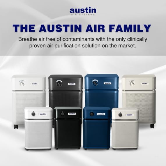 Austin Air HealthMate Plus Junior Air Purifier Midnight Blue - Advanced 4- Stage Filtration Air Purifiers For Home with Activated Carbon & Zeolite - Ideal as Air Purifiers for Bedroom, Model A250