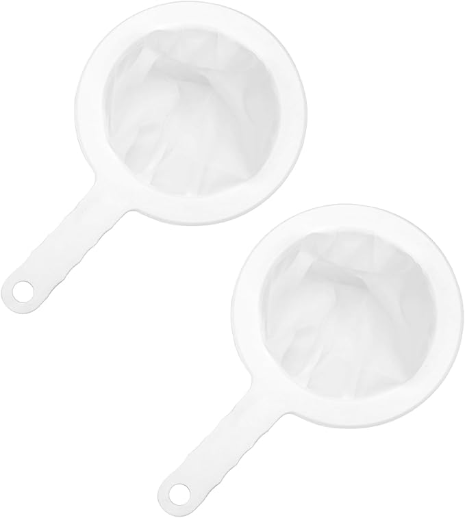 2-Piece 200-Mesh Ultra-Fine Juice Strainer Set, Smooth Fine Mesh for Soy Milk, Juice, Wine, Multi-Purpose Kitchen Strainer with Non-Slip Handle for Home & Commercial Use