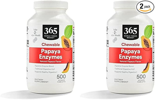 365 by Whole Foods Market, Papaya Enzymes, 500 Chews (Pack of 2)