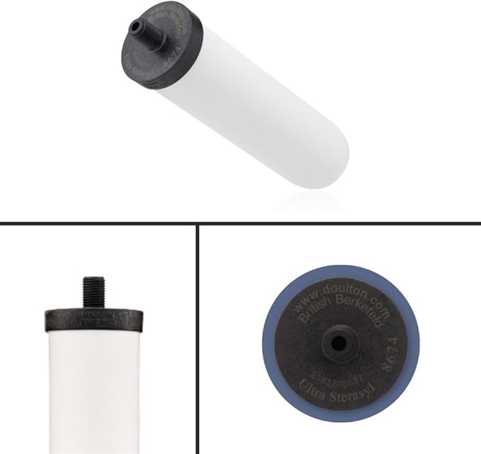 British Berkefeld Doulton Water Candle Compatible with Berkey Filter Replacement for BB9-2 Gravity Water Filter Systems 3 - Pack