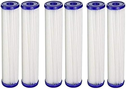CFS – 6 Pack Pleated Sediment Water Filter Cartridges Compatible with Pentek S1, S1A Models – Removes Bad Taste and Odor – Whole House Replacement Filter Cartridge – 20 Micron – 10" x 2.5" – White