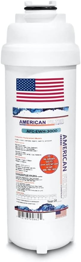 AFC Brand, water filter, Model # AFC-EWH-3000, Compatible with Elkay(R) Halsey-Taylor(R) WATERSENTRY(R) HWF172 Water Fountain Station Fillers