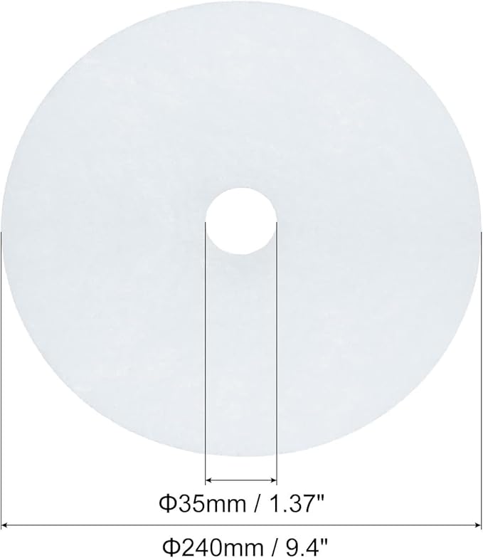 10 Pack Universal Dryer Exhaust Filter Replacement Kit - White Round Disc & Cotton Paper Filters for Panda, Magic Chef, Sonya, Avant Dryers - Lint Removal (227 x 33 mm)