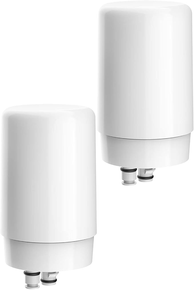 Filterlogic Faucets Filter Cartridge, Replacement for Brita® Filter, Brita® 36311 On Tap Water Filtration System, FR-200, FF-100, 100 Gallons, White (2 Packs)